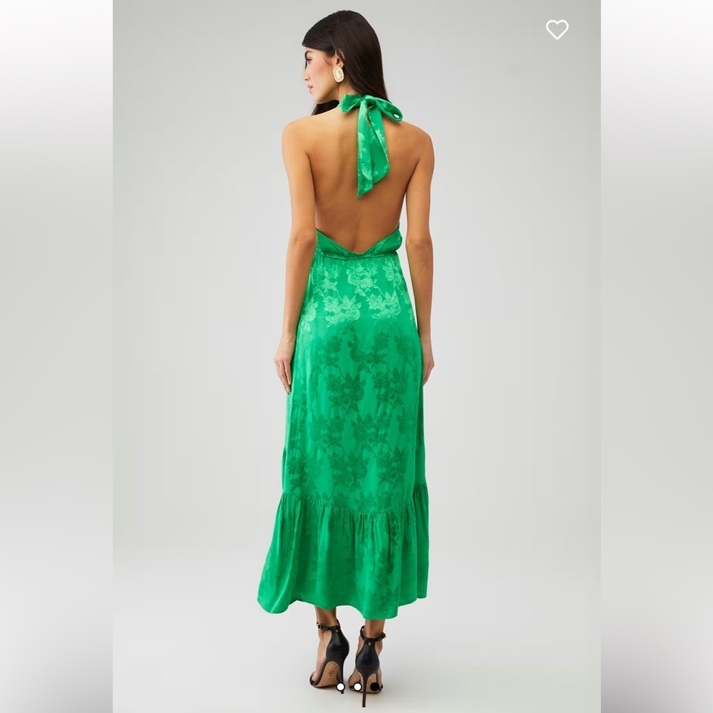Saylor Audie dress Elegant Green Halter Maxi Dress - Picture 4 of 12